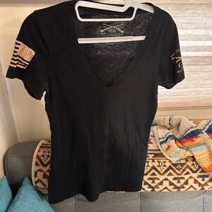 Grunt Style Black V-Neck Women's Tee